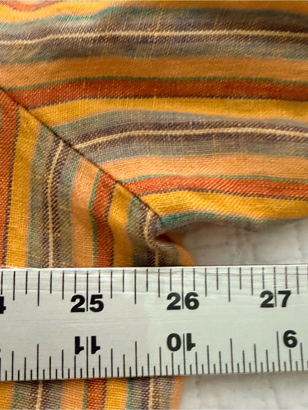 Flax Women’s Yellow Linen Multi Striped Button Down Jacket w Pockets Lagenlook L - Picture 13 of 14